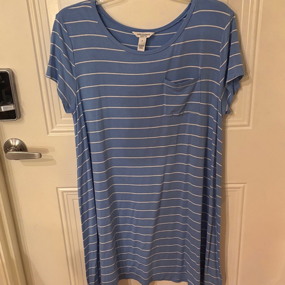 Arizona Jean Company Blue and Cream Striped dress